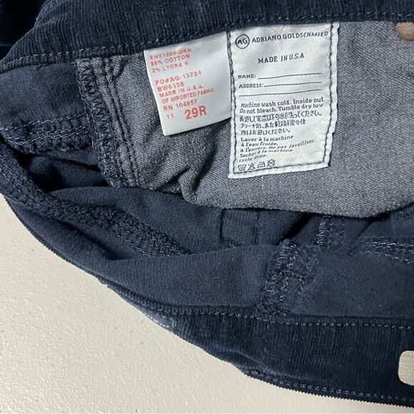AG Adriano Goldschmied Stevie Slim Straight Corduroy Pants in Dark Navy - Picture 9 of 13